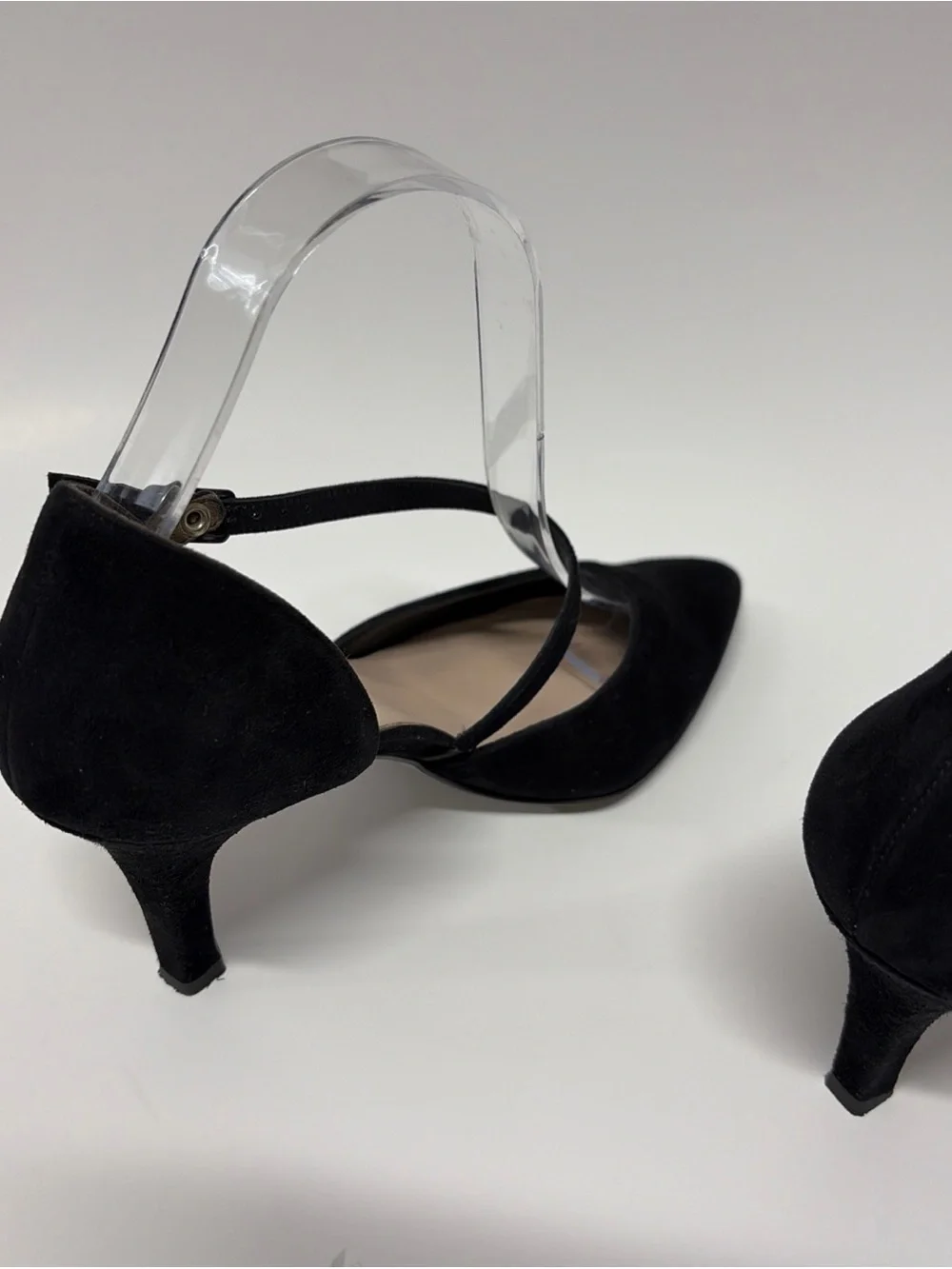Paul Green Women’s Sz 7 Black Velvet Stiletto Cross Strap Heels Shoes